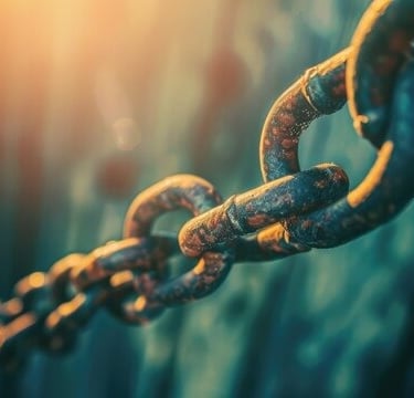 imagem de correntes referindo a estar preso a uma situação 