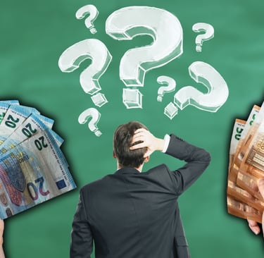 imagem jovem confuso com suas dívidas.