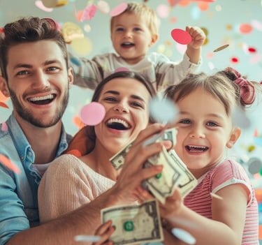 imagem de uma família investindo para o futuro dos filhos