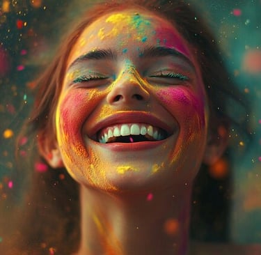 imagem de uma jovem sorrindo.