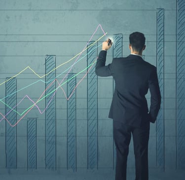 imagem de um gráfico indicando o crescimento dos juros compostos .