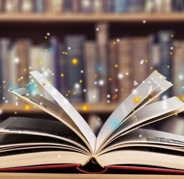 imagem de um livro aberto demonstrando o conhecimento da leitura