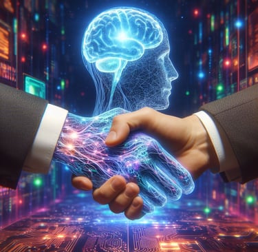 imagem de uma negociação com o uso da inteligência artificial.