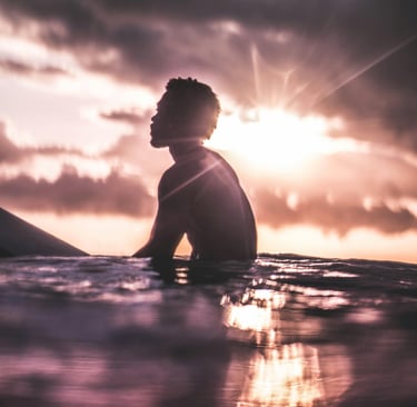 Man emotionally regulating in nature