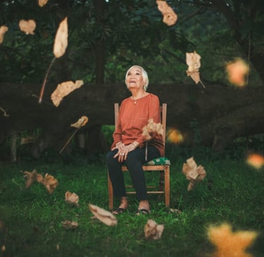 Leaves falling showing meaning