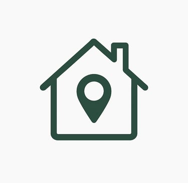 house with location icon inside