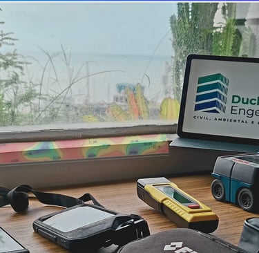 Equipamentos de diagnóstico técnico da Duclerc Engenharia utilizados em vistorias, inspeções e períc