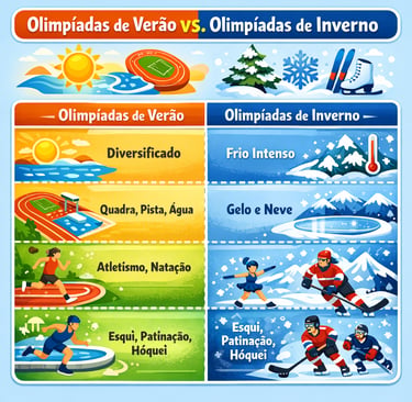 Diferença entre Olimpíadas de Verão e Inverno