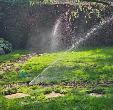 Turbines qui viennent d'être installée dans un jardin privé à Founex.