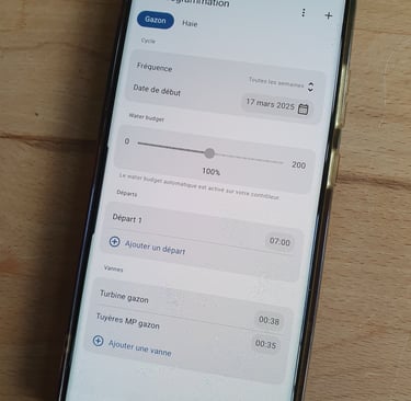 a phone with a phone showing the program on the screen