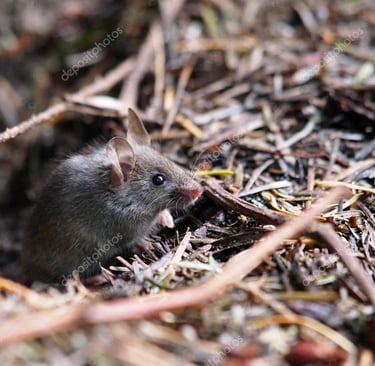 petit rats dans du foin