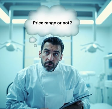 Dentist thinking if we should quote a price range to a patient or not