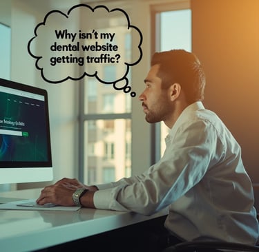 Dentist working on SEO of the dental website