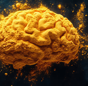 Cerebro hecho con polvo de ashwagandha