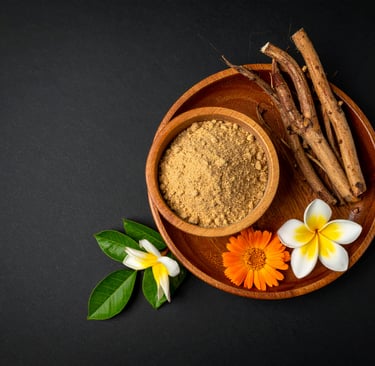 Polvo y raíz de ashwagandha
