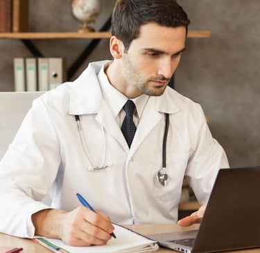 doctor writing