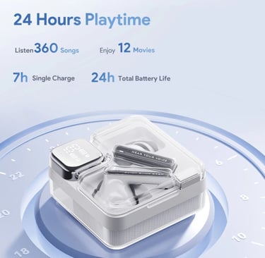 QCY-MeloBuds Neo Fones De Ouvido Sem Fio, Bluetooth 5.3, Display Digital LED Power