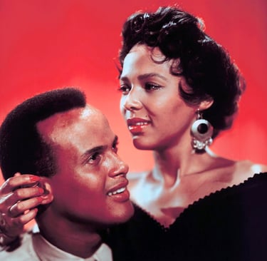 A publicity still of Dorothy Dandridge and Harry Belafonte from the film "Carmen Jones."