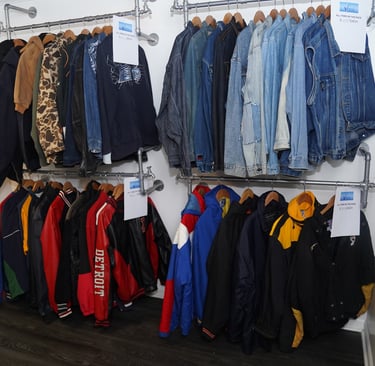 Vintage Carhart, jean jackets and starter jackets and bombers