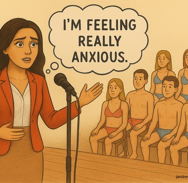 woman feeling anxious public speaking