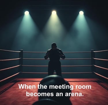 Boxer in ring symbolizing workplace conflict