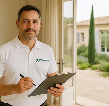 diagnostiqueur en action DPE dans le Luberon