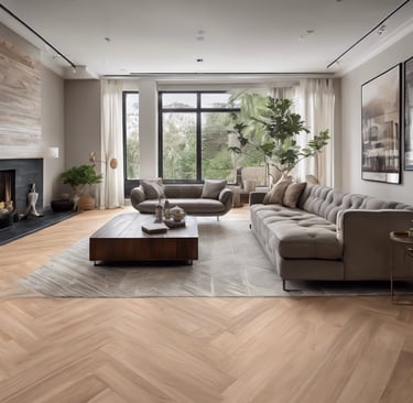 Beautifully installed hardwood floor in a modern living room
