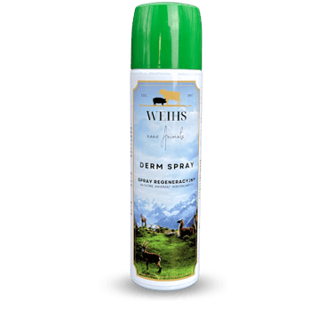 Spray regenerujący Weihs Animals, do ochrony i pielęgnacji skóry zwierząt hodowlanych.