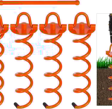 12.2 Inch Spiral Ground Anchors Heavy Duty Screw in Spiral Stakes