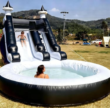 24FT(L) Commercial Grade Water Slide for Adults, (Heavy Duty Full PVC) (Big Airtight Water Pool), (1