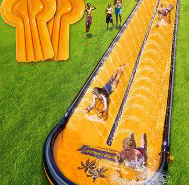 32ft Slip Water and Slide for Kids Adults, Extra Long Backyard Water Slide for Kids Ages 5-8 8-12 wi