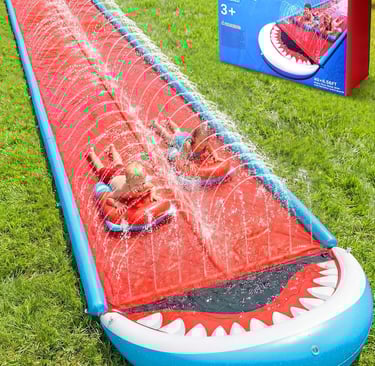 40×6.56FT Heavy Duty Slip and Slide with Sprinkler and 2 Boards, Slip Splash and Slide with 3-Way Wa