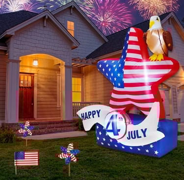 patriotic inflatable with flags