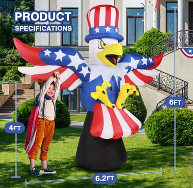 6' inflatable patriotic eagle