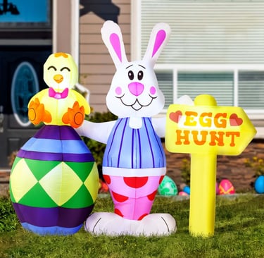 inflatable Easter Bunny and chick