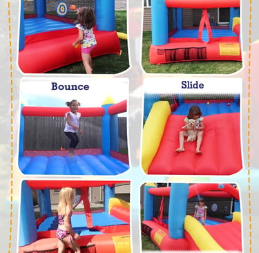 ACTION AIR [Updated Version] Bounce House, Inflatable Bouncer with Air Blower, Jumping Castle with S