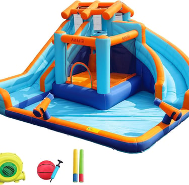 AirMyfun Water Slide Bounce House for Kid and Adult Outdoor with Large Splash Pool Inflatable Bouncy