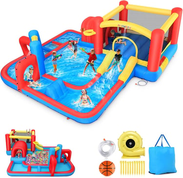 AKEYDIY Inflatable Water Slide Park 