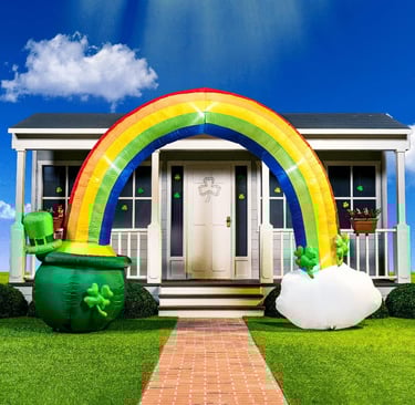 Rainbow arch with pot of gold