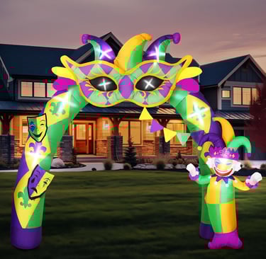 Inflatable outdoor Mardi Gras arch
