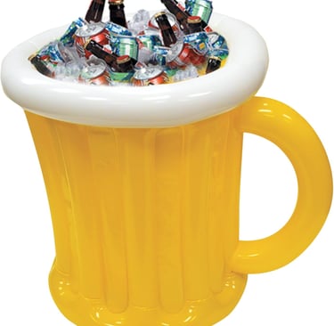 Inflatable beer mug cooler