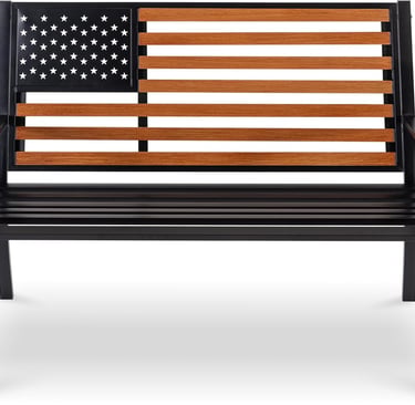 patriotic outdoor bench