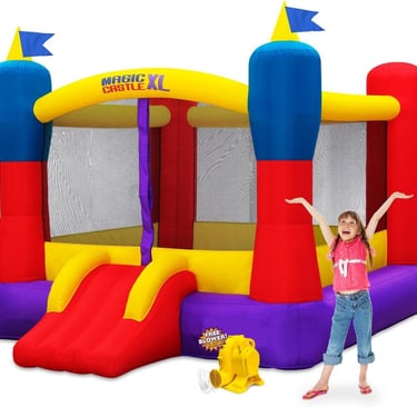 Blast Zone Magic Castle XL10 - Inflatable Bouncer with Blower - Premium Quality - Large - Holds 5 Ki