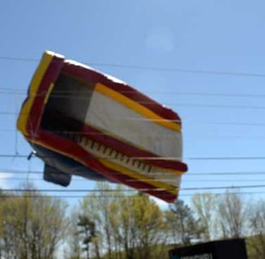 Bounce couse blown into power lines
