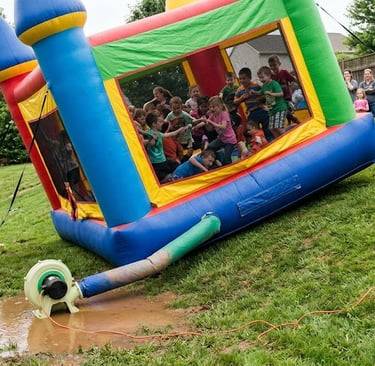 bounce house setup incorrectly
