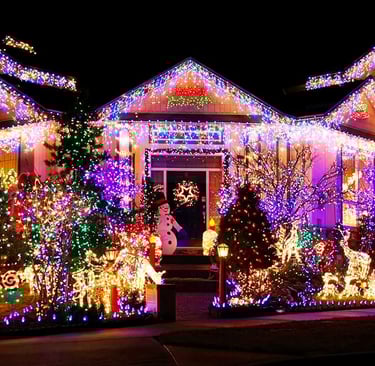 bright Christmas light display