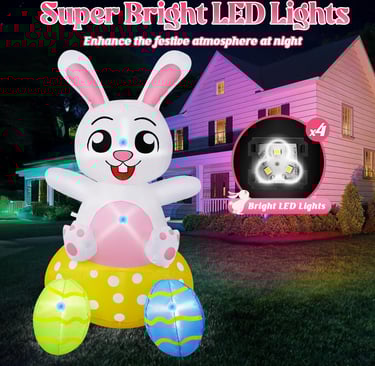 inflatable with LED lights at night