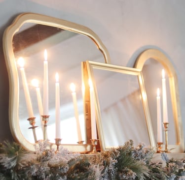 candles with mirrors behind to reflect light