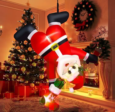 inflatable Santa indoors