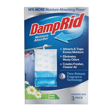 DampRid Fresh Scent Hanging Moisture Absorber, 16 oz., 3 Pack - Eliminates Musty Odors for Fresher,